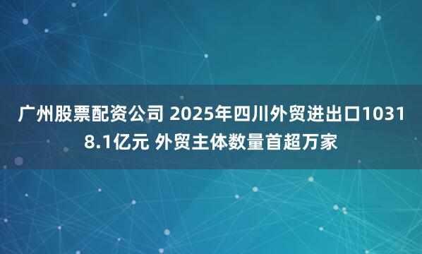 广州股票配资公司 2025年四川外贸进出口10318.1亿元 外贸主体数量首超万家